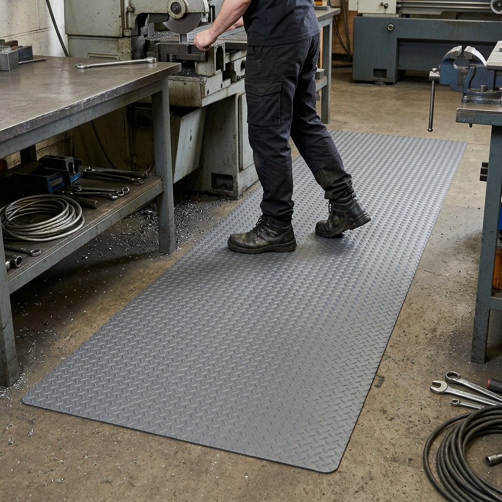 14mm Anti-Fatigue Mat Cut by Linear Meter Grey