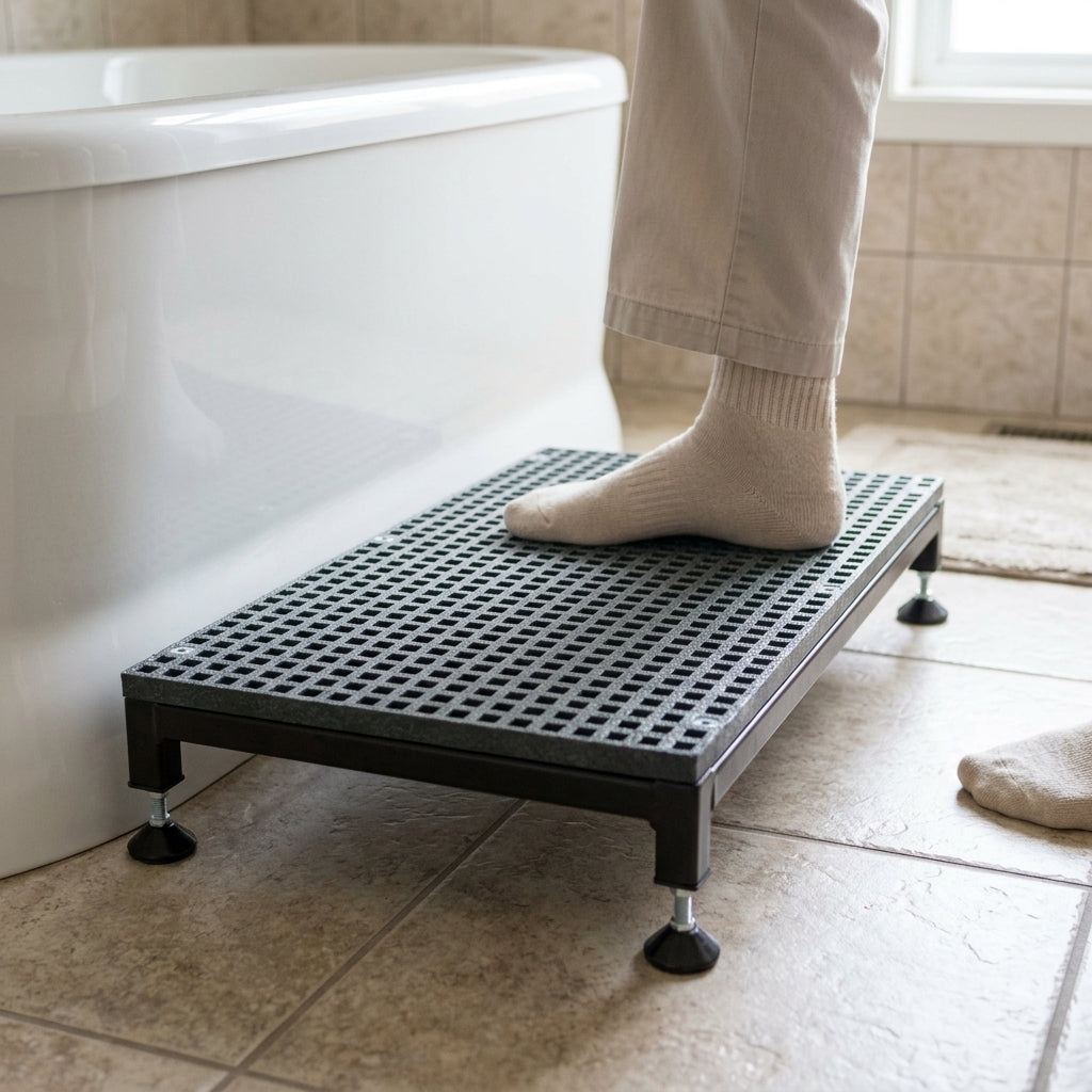 Adjustable Half Step - Black - Anti-Slip Surface