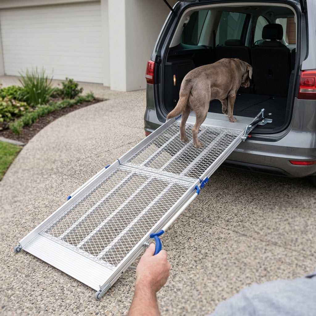 900mm Wide Folding Vehicle Ramp with 400kg Capacity