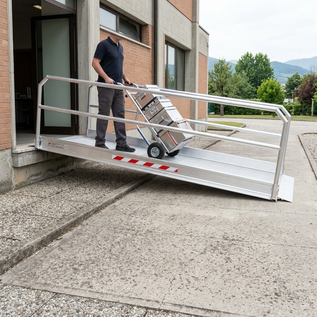 6055mm x 1250mm Vehicle Gangway with Handrails
