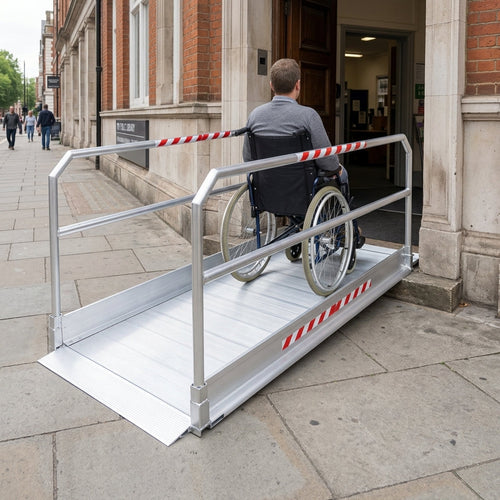 1m Wide Access Ramp with Handrails