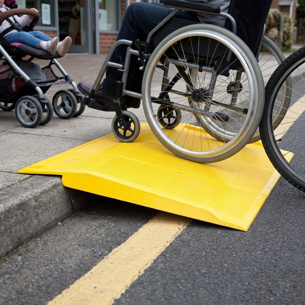 1285mm x 690mm Kerb Ramp Yellow 500kg Capacity