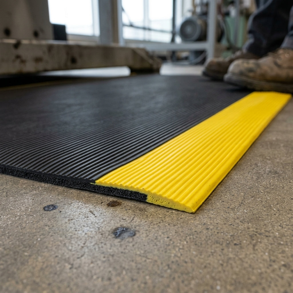 91cm x 60cm Anti-Fatigue Mat Black & Yellow 9.4mm Thick (view 2)