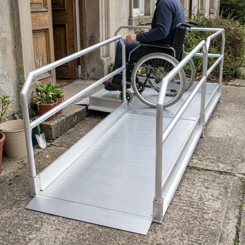5790mm Pedestrian Ramp with Handrails, 1000mm Internal Width