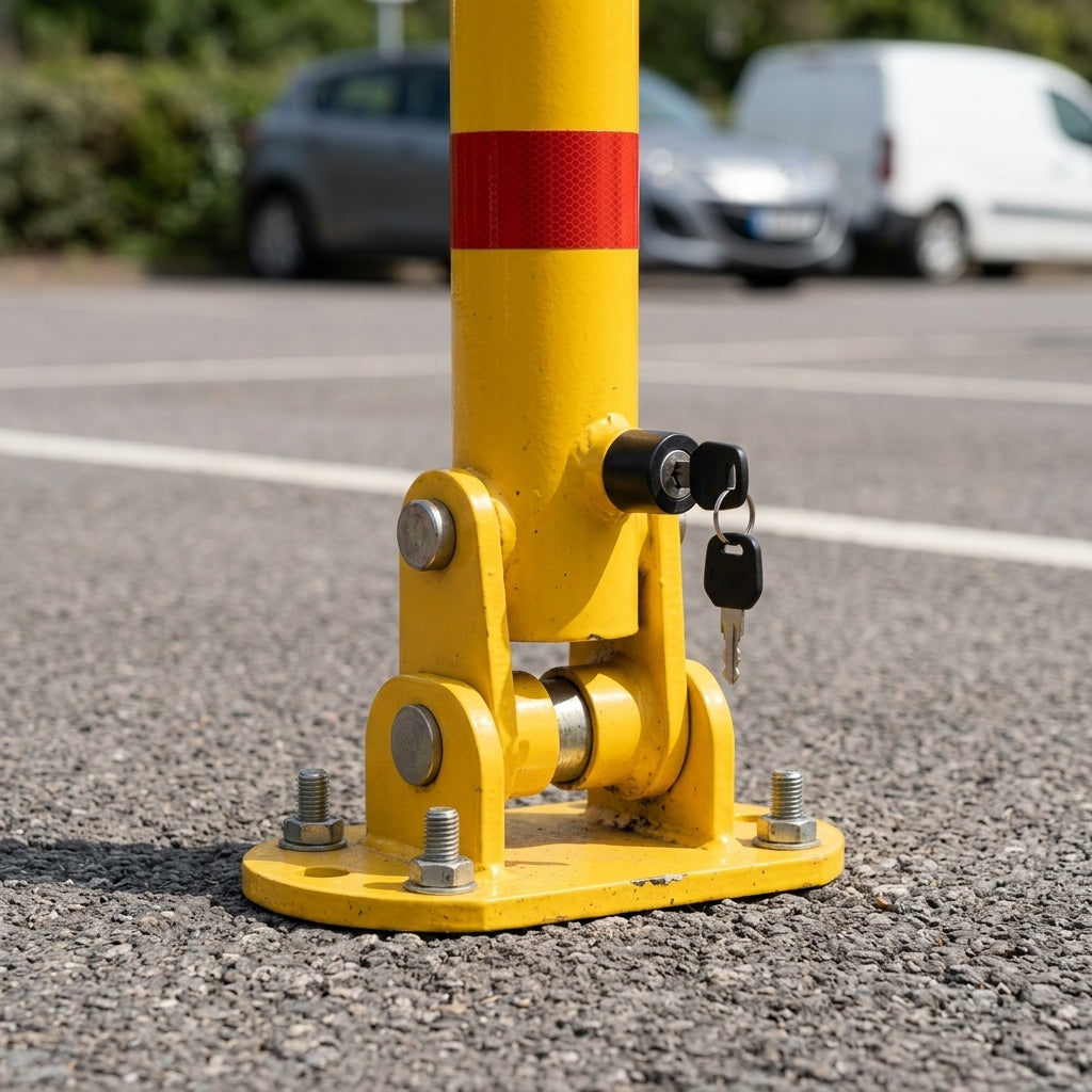 Folding Parking Bollard - Yellow - High-Visibility Design (view 2)