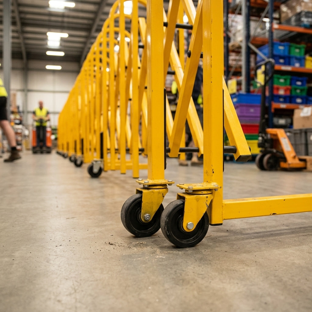 Extendable 4m Heavy Duty Safety Barrier on Wheels (view 2)