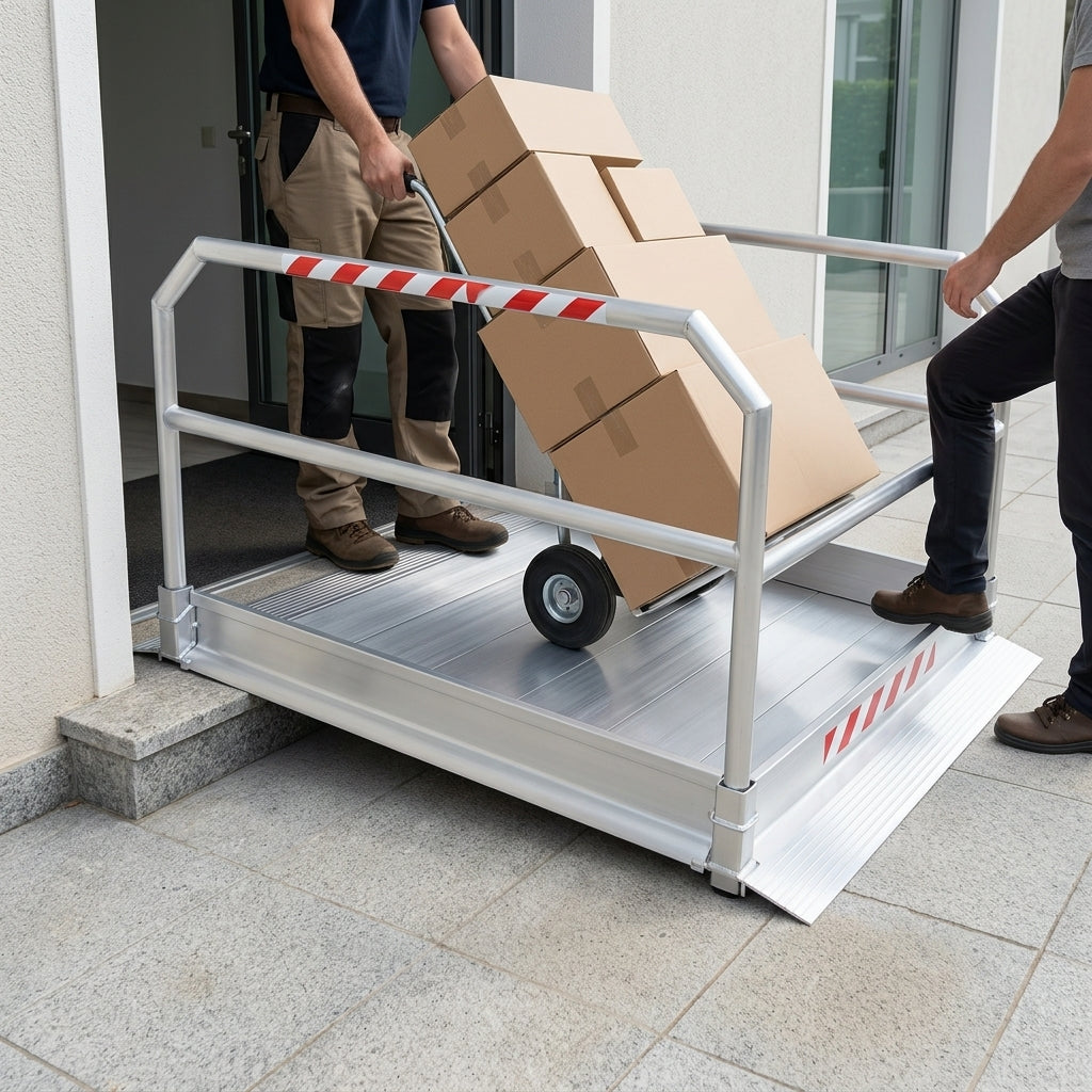 3790mm Vehicle Accessible Ramp with Handrails, 1000mm Width