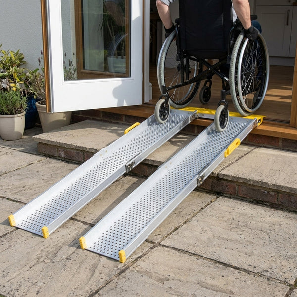 7ft - 10ft Dual Purpose Folding Telescopic Wheelchair Ramp