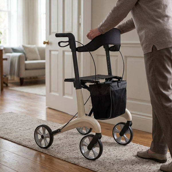 5.5kg Carbon Fibre Rollator Walker with Padded Seat