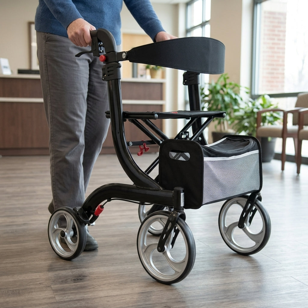4-Wheel Rollator 130kg Capacity