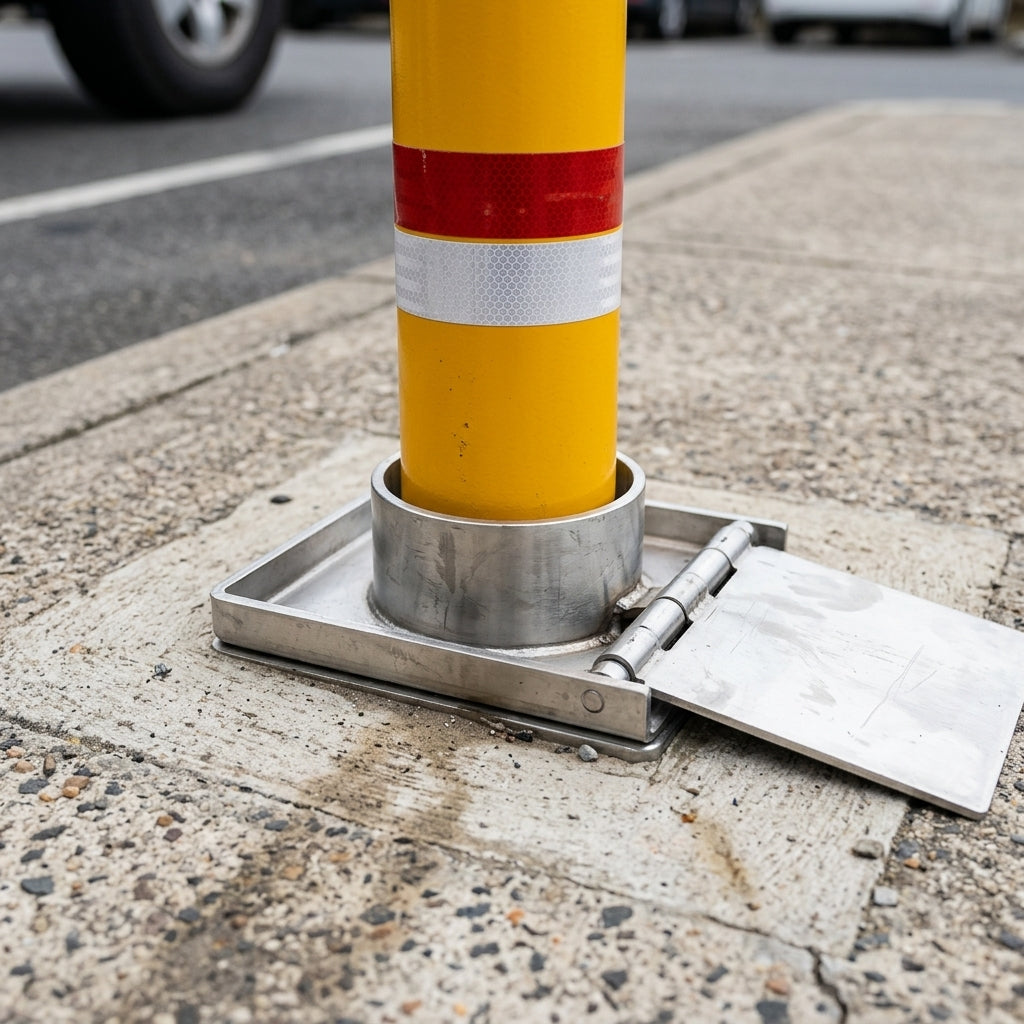 Retractable Bollard - Stainless Steel - High-Visibility (view 2)