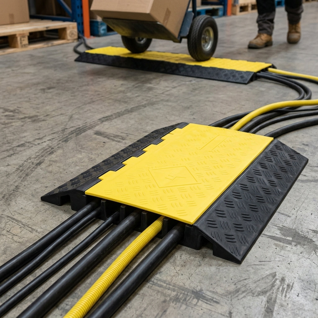 900mm Long 5-Channel Cable Protector Black 12000kg Capacity