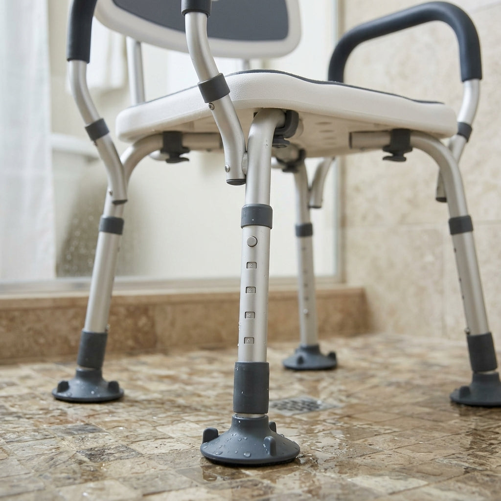 Height-Adjustable Shower Chair with Backrest and Arms (view 2)