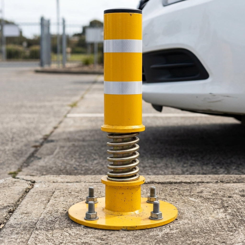 Fixed Spring Security Bollard - Yellow (view 2)