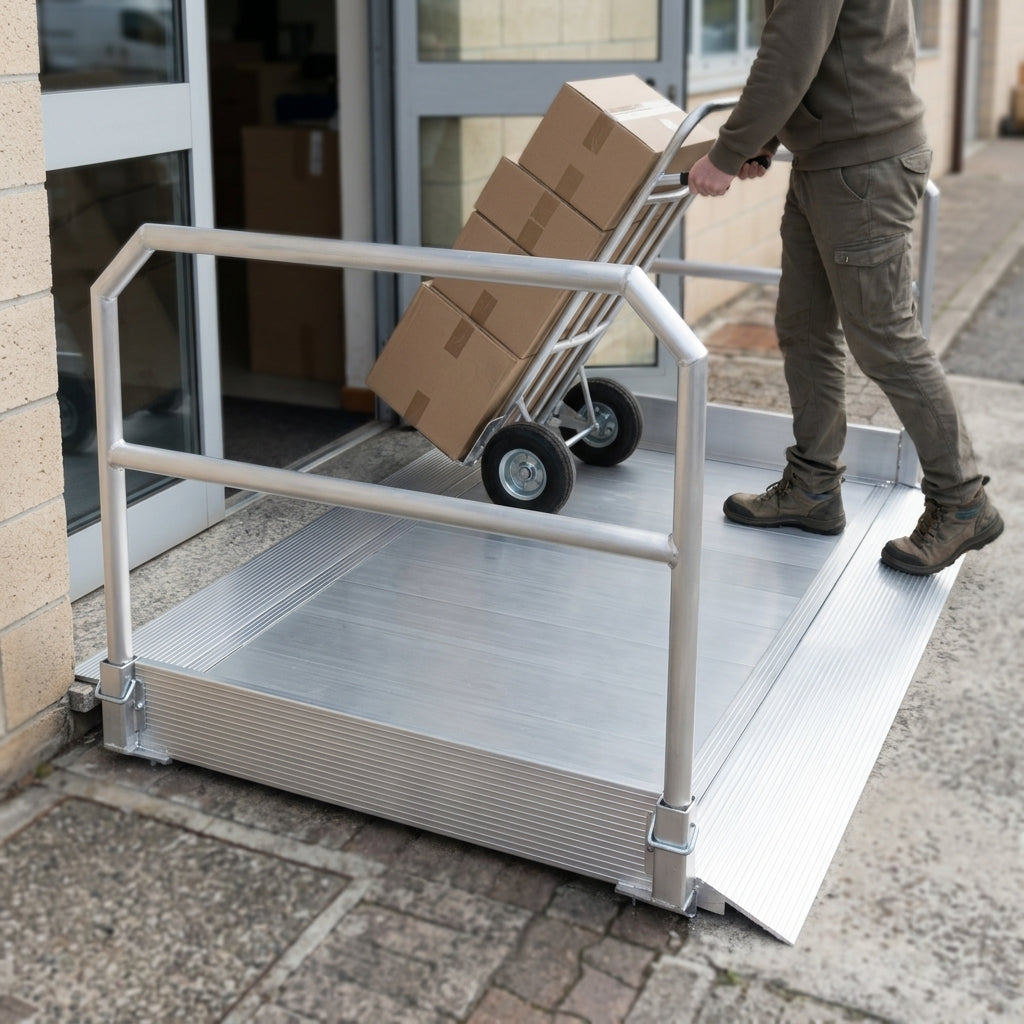 2390mm Vehicle Accessible Ramp with Handrails 1250mm Width