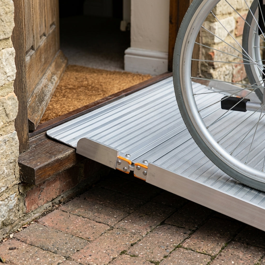 5ft Folding Wheelchair Ramp Flat Hinge 300kg Capacity (view 2)