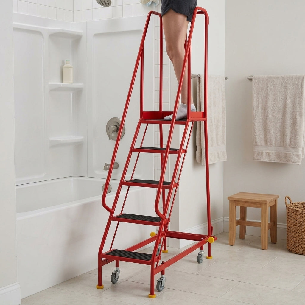 500mm Wide Narrow Ladder with Working Platform