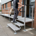 460mm - 525mm Adjustable Steel Steps with Handrails