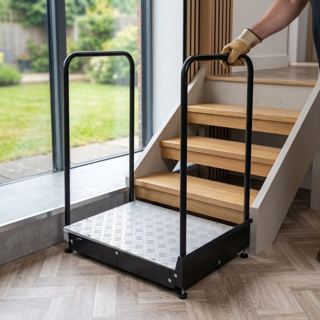 Adjustable Half Step 80-150mm with Handrail