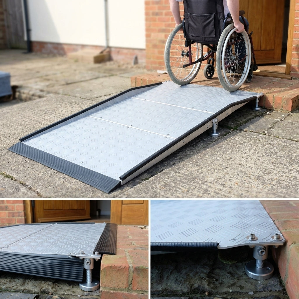 2ft - 8ft Adjustable Threshold Ramp Aluminium