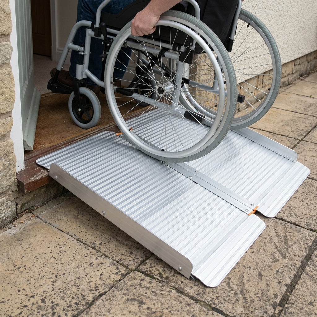 5ft Folding Wheelchair Ramp Flat Hinge 300kg Capacity