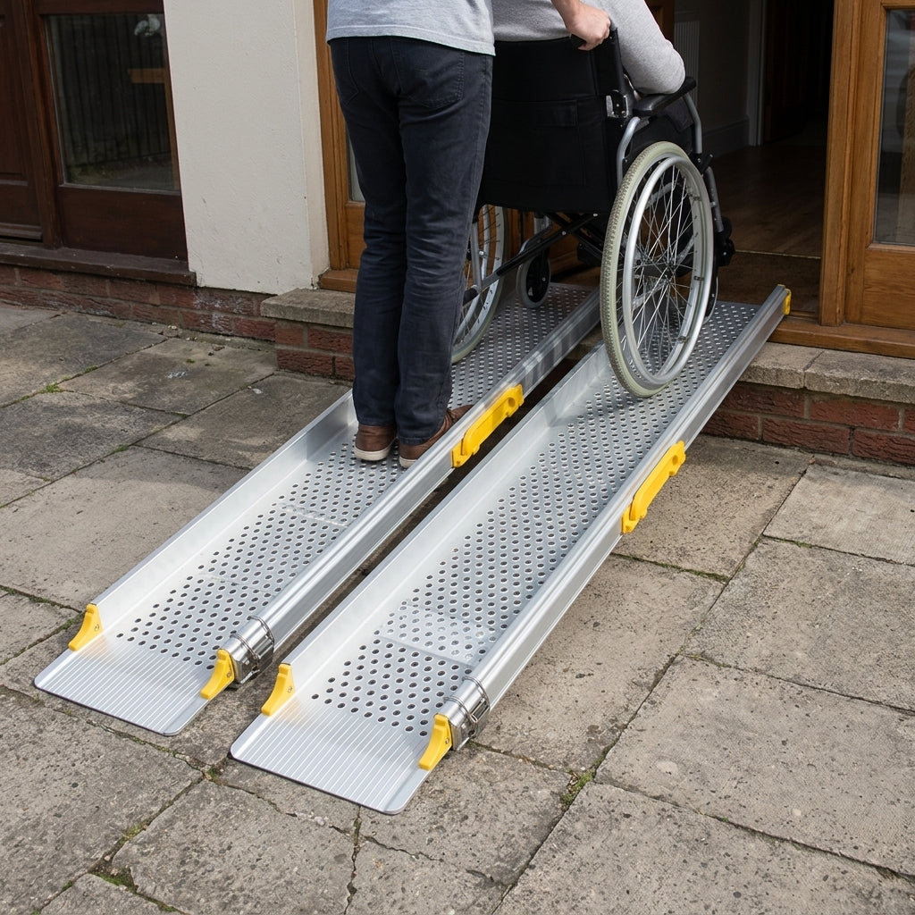 6ft - 12ft Adjustable Telescopic Wheelchair Ramp