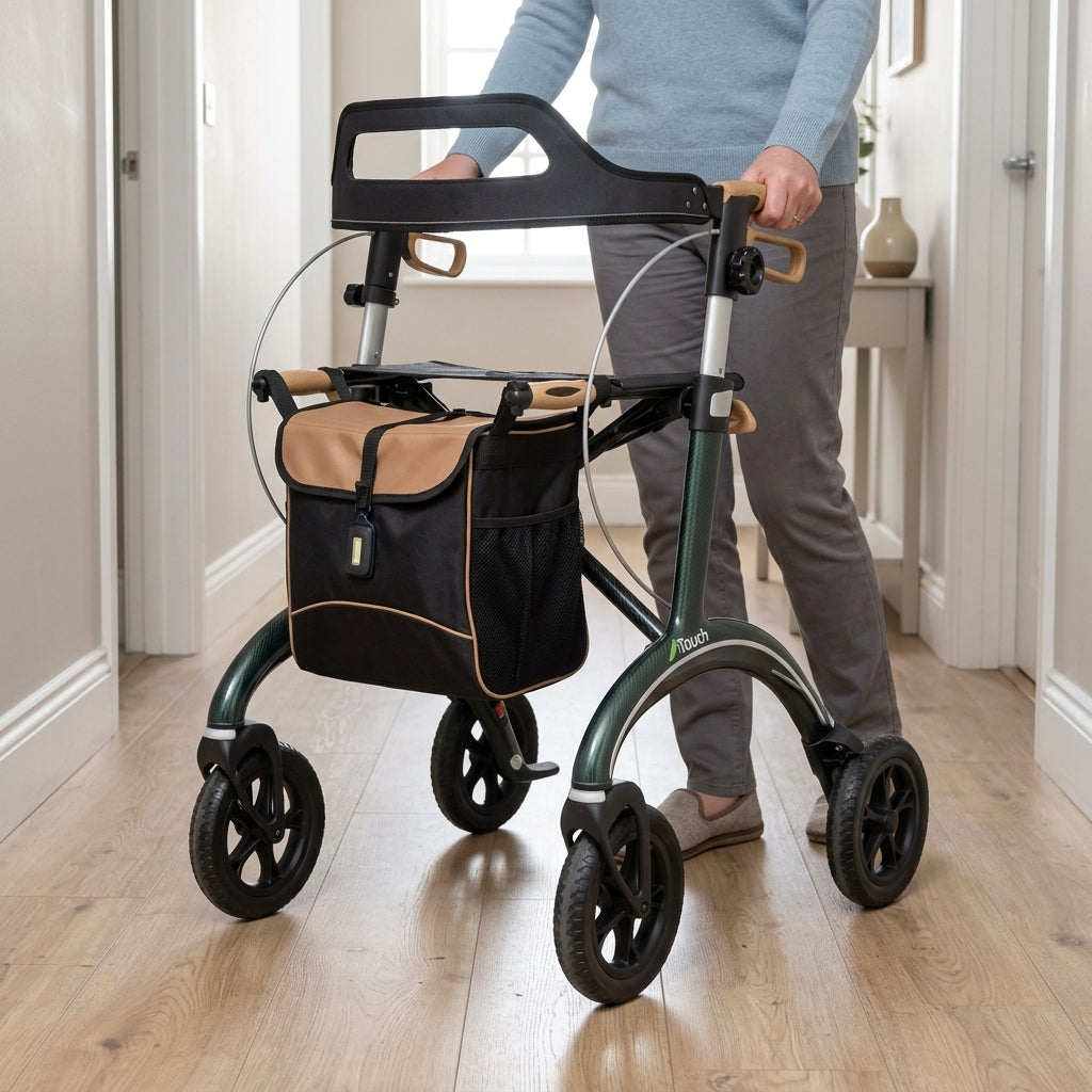 Bariatric Rollator 180kg Capacity Lightweight Carbon