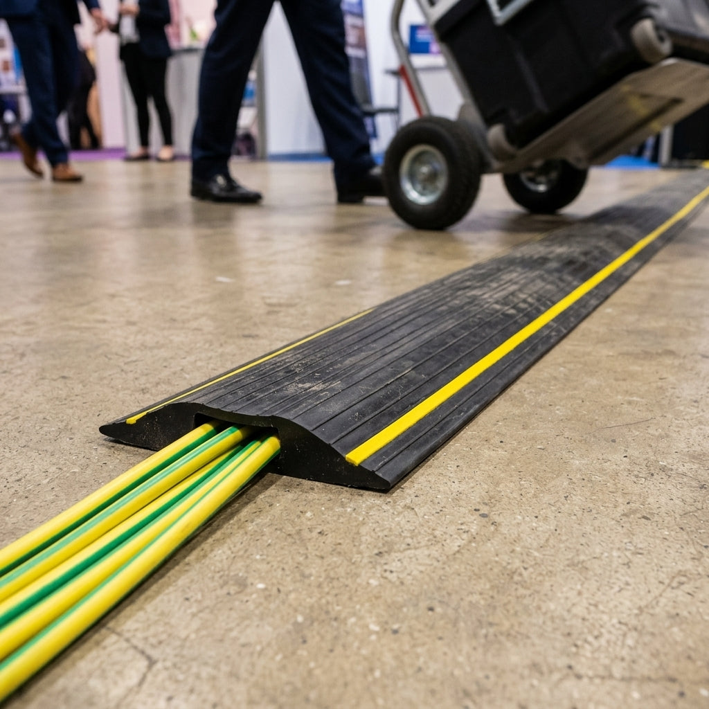 15mm x 5mm Floor Cable Protector - Flexible Rubber