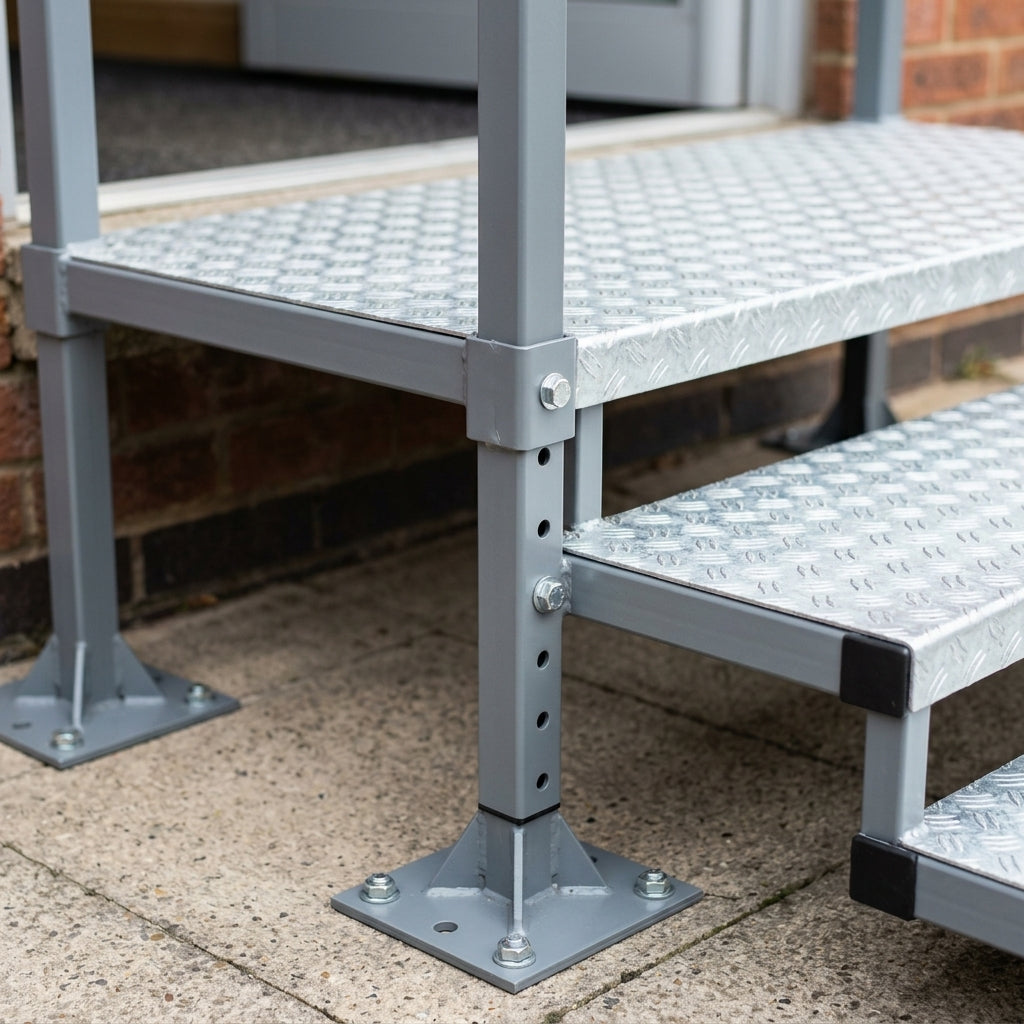 460mm - 525mm Adjustable Steel Steps with Handrails (view 2)