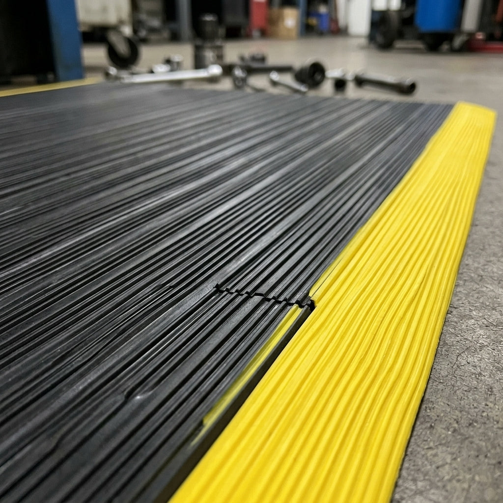 91cm x 60cm Anti-Fatigue Mat Black & Yellow 9.4mm Thick (view 2)