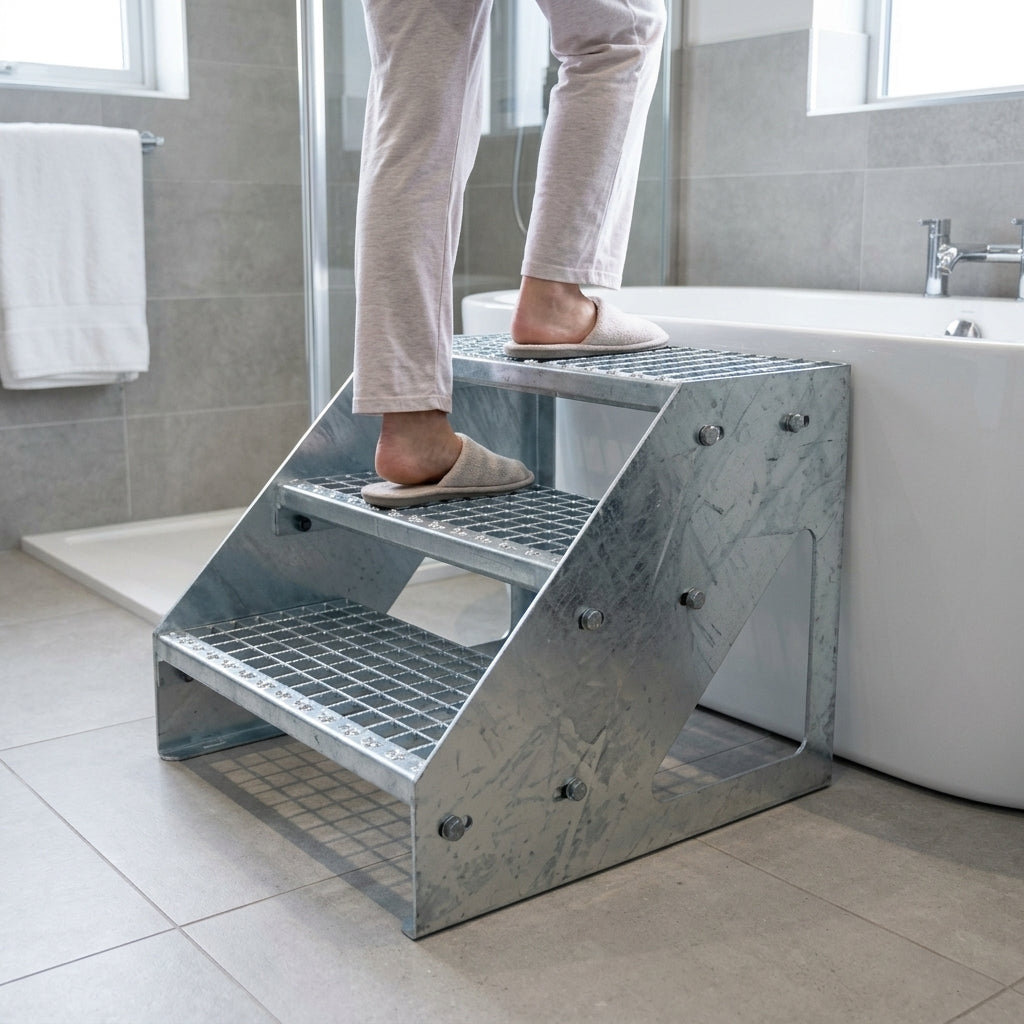 Freestanding Steel Access Steps 340-680mm Height