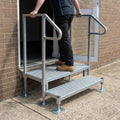 285mm - 360mm Adjustable Steel Steps with Handrails