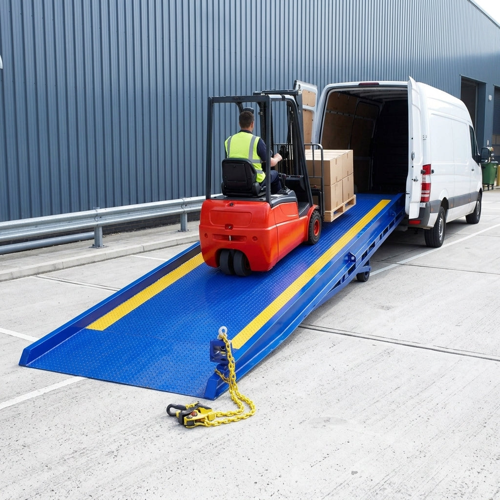 Mobile Yard Ramp with Hydraulic Assist and 10,000kg Capacity