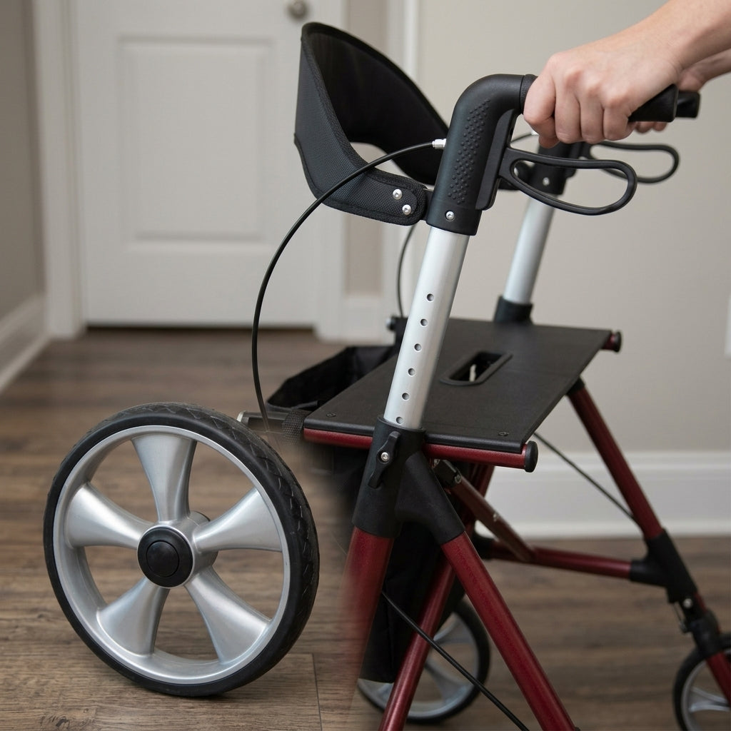 Folding Rollator Walker 150kg Capacity with Padded Seat (view 2)