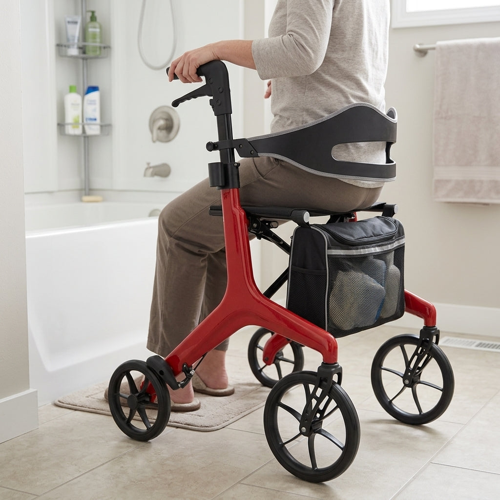 Lightweight Carbon Rollator with Padded Seat and Backrest