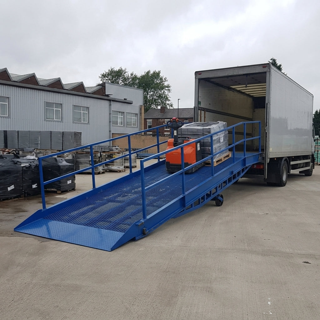 Mobile Yard Ramp with Handrails for 10,000kg Capacity
