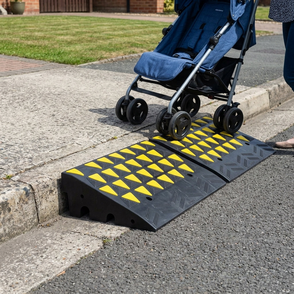 150mm High Rubber Kerb Ramp Pair