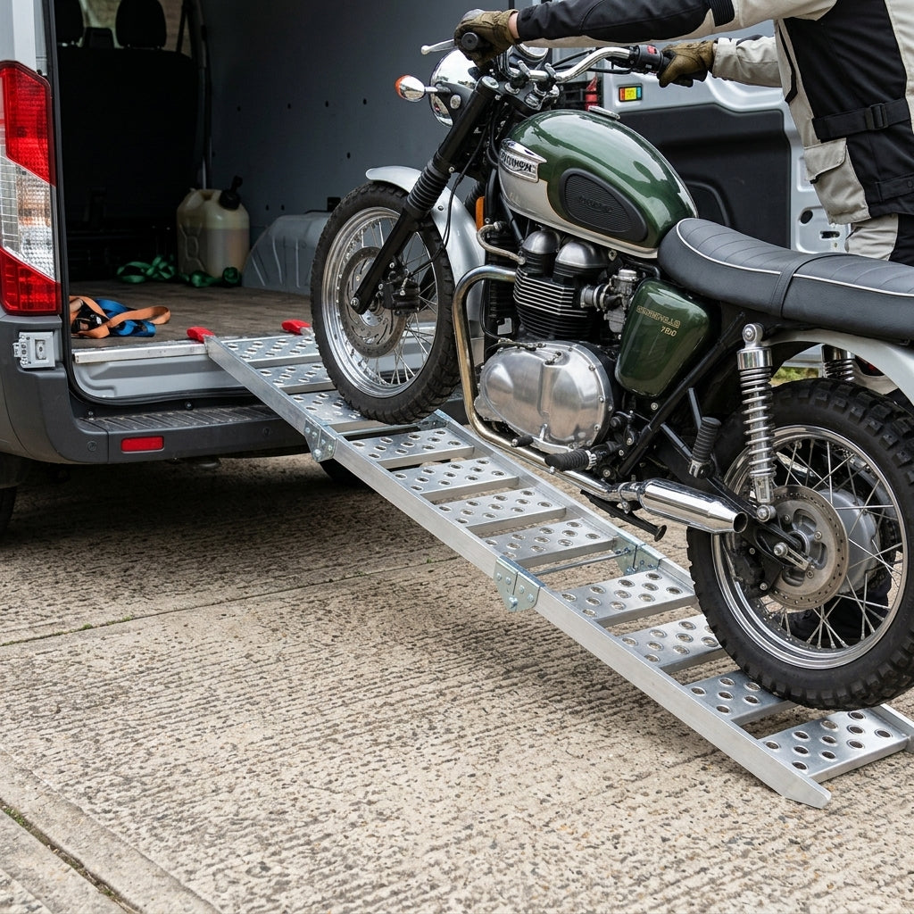 Tri-folding Motorcycle Ramp 1985mm Aluminium 270kg Capacity