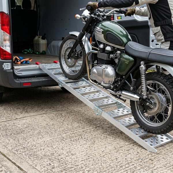Tri-folding Motorcycle Ramp 1985mm Aluminium 270kg Capacity