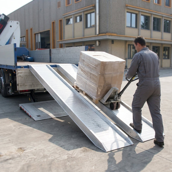 3000mm x 550mm Aluminium Loading Ramps 19000kg Capacity