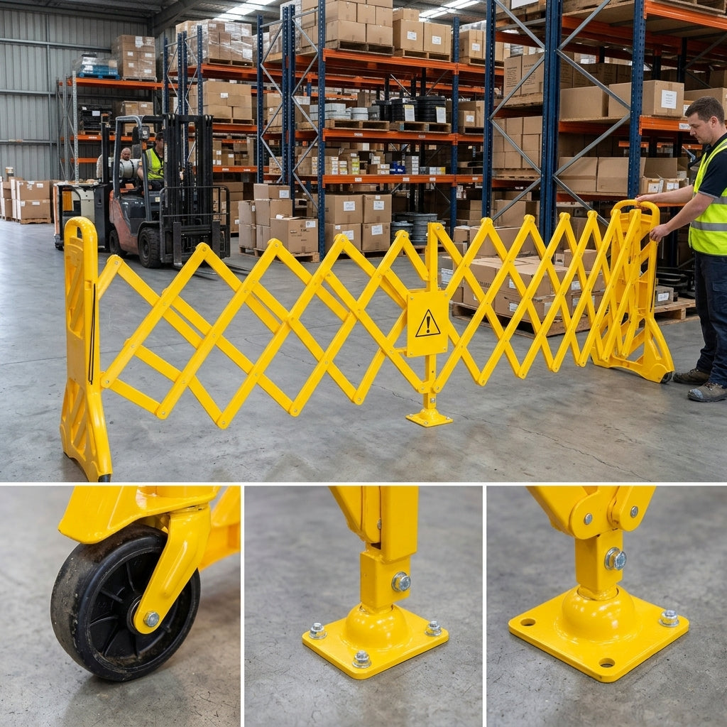 3.9m Expandable Safety Barrier on Wheels