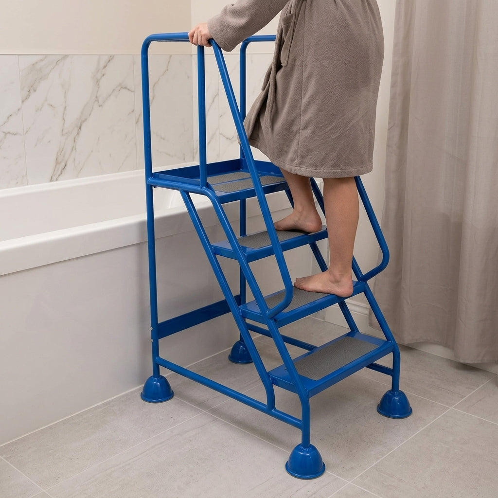 Platform Step Ladder 4 Treads with Handrails