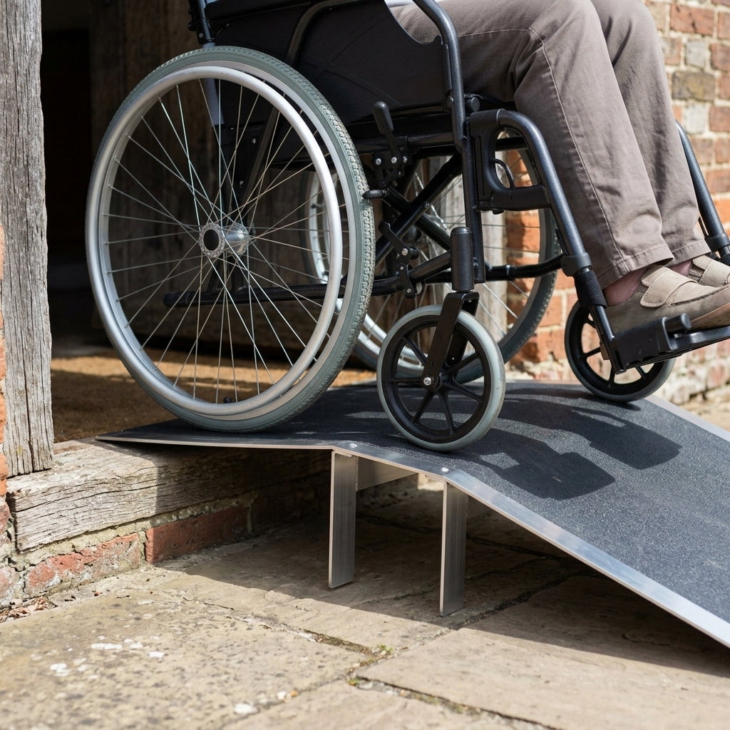 75mm Bridge Threshold Ramp Aluminium Non-Slip Surface