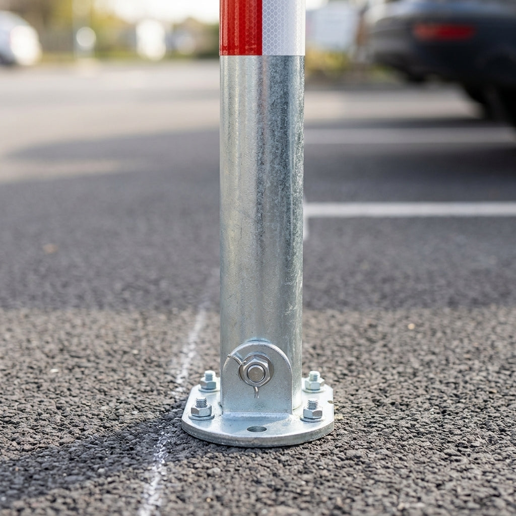Folding Parking Bollard - Silver - Secure Driveways (view 2)
