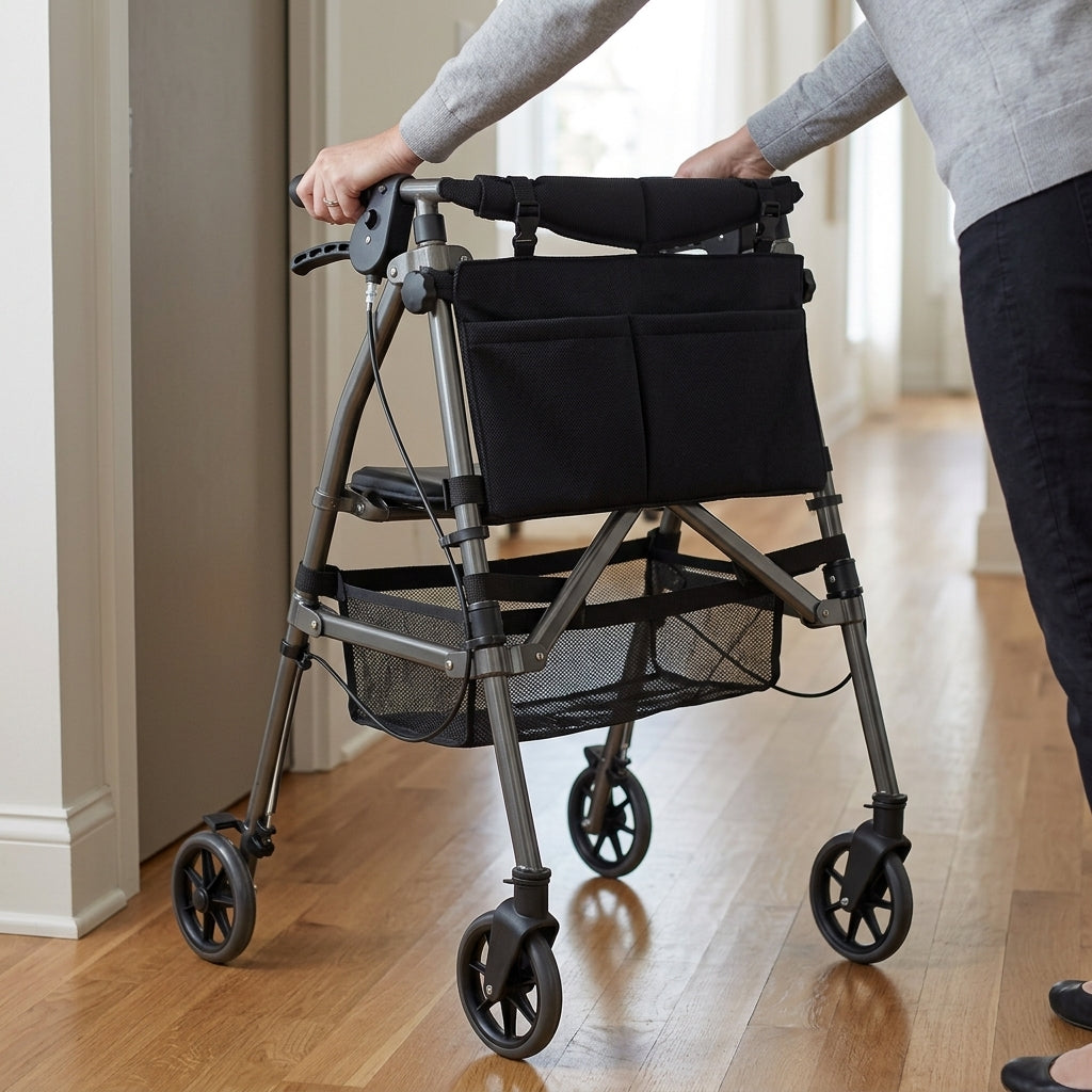 4-Wheeled Rollator Folding Lightweight with Seat