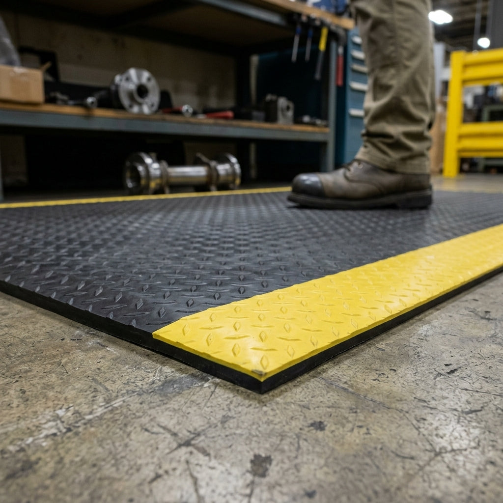 14mm Anti-fatigue Mat 60-152cm Black & Yellow (view 2)