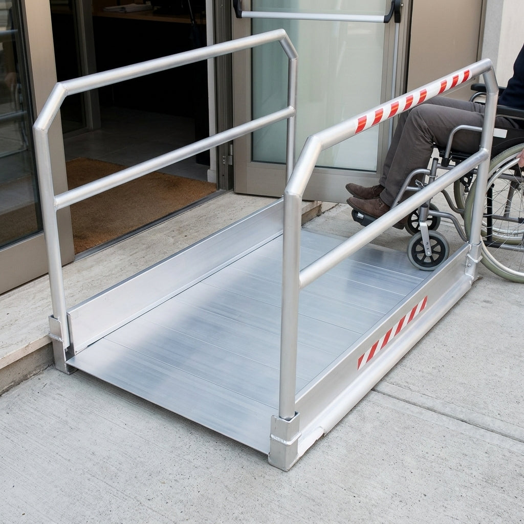2990mm Vehicle Accessible Ramp with Handrails, 1500kg Capacity